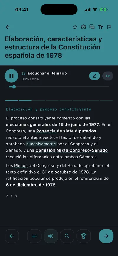 El tema narrado, con la palabra que suena iluminada
